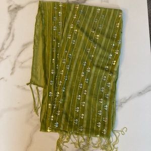 Green Scarf with Sequins